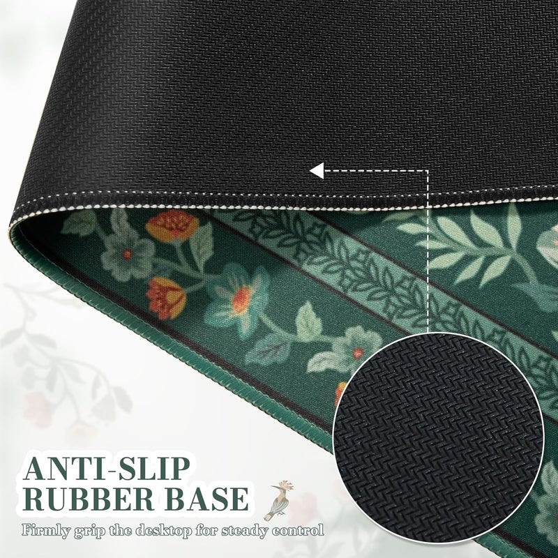 iCasso Desk Mat for Keyboard and Mouse, Large Mouse Pad, Desk Pad Mat, Anti-Slip Big Mousepad with Stitched Edges for Computer Desktop(Deep Green) - Image 4